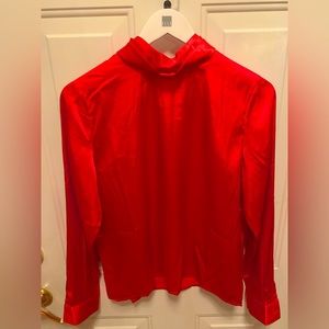 BFA classics red satin blouse - new